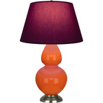 Double Gourd Table Lamp - Pumpkin / Plum / Lavender Lining