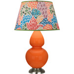 Double Gourd Table Lamp - Pumpkin / Spring Floral