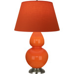 Double Gourd Table Lamp - Pumpkin / Tangerine / Taupe Lining