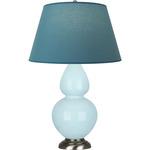 Double Gourd Table Lamp - Baby Blue / Bright Blue / Gray Lining