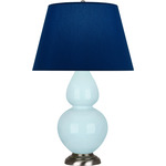 Double Gourd Table Lamp - Baby Blue / Navy / Gray Lining