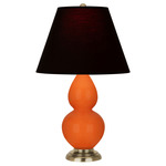 Double Gourd Table Lamp - Pumpkin / Ink Black / Rose Red Lining