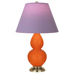 Double Gourd Table Lamp - Pumpkin / Lavender / Plum Lining