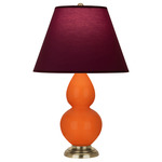 Double Gourd Table Lamp - Pumpkin / Plum / Lavender Lining