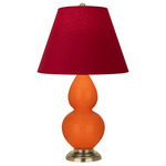Double Gourd Table Lamp - Pumpkin / Rose Red / Ink Black Lining