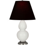 Double Gourd Table Lamp - Lily / Ink Black / Rose Red Lining