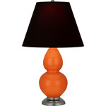 Double Gourd Table Lamp - Pumpkin / Ink Black / Rose Red Lining