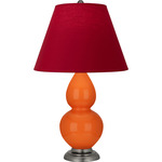 Double Gourd Table Lamp - Pumpkin / Rose Red / Ink Black Lining