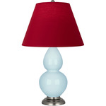 Double Gourd Table Lamp - Baby Blue / Rose Red / Ink Black Lining