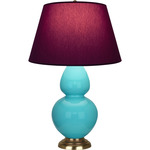 Double Gourd Table Lamp - Egg Blue / Plum / Lavender Lining