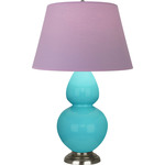 Double Gourd Table Lamp - Egg Blue / Lavender / Plum Lining