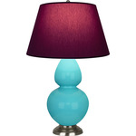 Double Gourd Table Lamp - Egg Blue / Plum / Lavender Lining