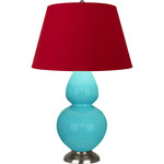 Double Gourd Table Lamp - Egg Blue / Rose Red / Ink Black Lining