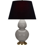 Double Gourd Table Lamp - Smoky Taupe / Ink Black / Rose Red Lining