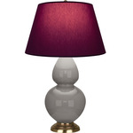 Double Gourd Table Lamp - Smoky Taupe / Plum / Lavender Lining
