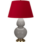 Double Gourd Table Lamp - Smoky Taupe / Rose Red / Ink Black Lining