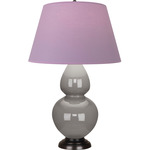 Double Gourd Table Lamp - Smoky Taupe / Lavender / Plum Lining