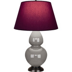 Double Gourd Table Lamp - Smoky Taupe / Plum / Lavender Lining