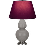 Double Gourd Table Lamp - Smoky Taupe / Plum / Lavender Lining