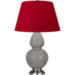 Double Gourd Table Lamp - Smoky Taupe / Rose Red / Ink Black Lining