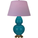 Double Gourd Table Lamp - Peacock / Lavender / Plum Lining