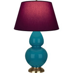 Double Gourd Table Lamp - Peacock / Plum / Lavender Lining