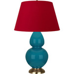 Double Gourd Table Lamp - Peacock / Rose Red / Ink Black Lining