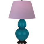 Double Gourd Table Lamp - Peacock / Lavender / Plum Lining