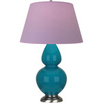 Double Gourd Table Lamp - Peacock / Lavender / Plum Lining