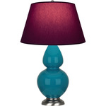 Double Gourd Table Lamp - Peacock / Plum / Lavender Lining
