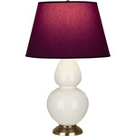 Double Gourd Table Lamp - Bone / Plum / Lavender Lining