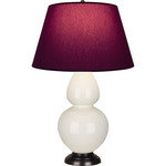 Double Gourd Table Lamp - Bone / Plum / Lavender Lining
