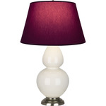 Double Gourd Table Lamp - Bone / Plum / Lavender Lining