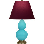 Double Gourd Table Lamp - Egg Blue / Plum / Lavender Lining