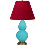 Double Gourd Table Lamp - Egg Blue / Rose Red / Ink Black Lining