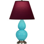 Double Gourd Table Lamp - Egg Blue / Plum / Lavender Lining
