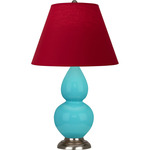Double Gourd Table Lamp - Egg Blue / Rose Red / Ink Black Lining