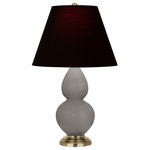 Double Gourd Table Lamp - Smoky Taupe / Ink Black / Rose Red Lining