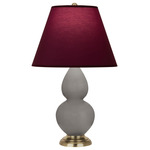Double Gourd Table Lamp - Smoky Taupe / Plum / Lavender Lining