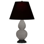 Double Gourd Table Lamp - Smoky Taupe / Ink Black / Rose Red Lining