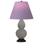 Double Gourd Table Lamp - Smoky Taupe / Lavender / Plum Lining