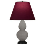 Double Gourd Table Lamp - Smoky Taupe / Plum / Lavender Lining