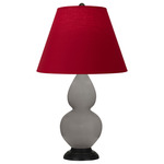 Double Gourd Table Lamp - Smoky Taupe / Rose Red / Ink Black Lining