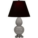 Double Gourd Table Lamp - Smoky Taupe / Ink Black / Rose Red Lining