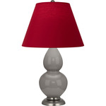 Double Gourd Table Lamp - Smoky Taupe / Rose Red / Ink Black Lining