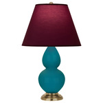Double Gourd Table Lamp - Peacock / Plum / Lavender Lining
