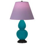 Double Gourd Table Lamp - Peacock / Lavender / Plum Lining