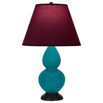 Double Gourd Table Lamp - Peacock / Plum / Lavender Lining