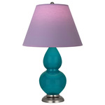 Double Gourd Table Lamp - Peacock / Lavender / Plum Lining