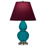 Double Gourd Table Lamp - Peacock / Plum / Lavender Lining